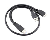 Dual usb a - micro b usb 3.0 cable black 1m 210410